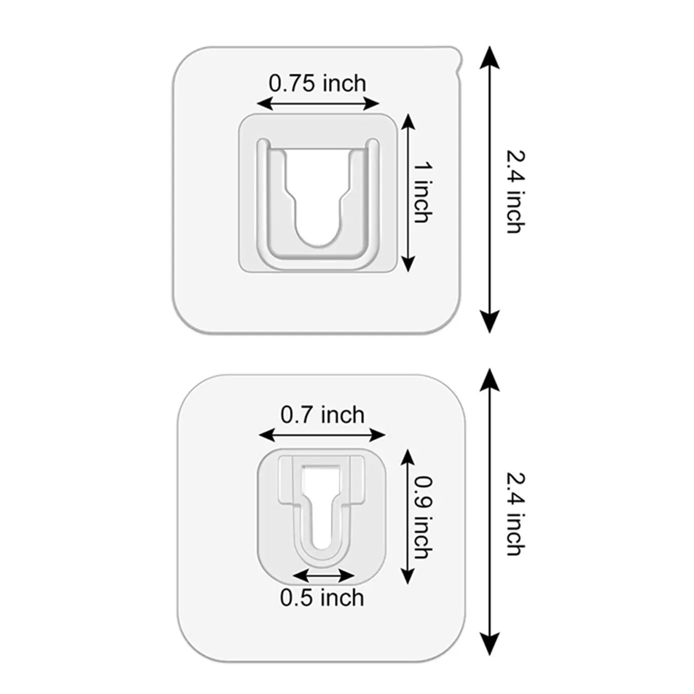 10 Pairs Strong Sticky Double Sided Patch Hook Buckle - Transparent Adhesive Wall Hooks Cup Sucker