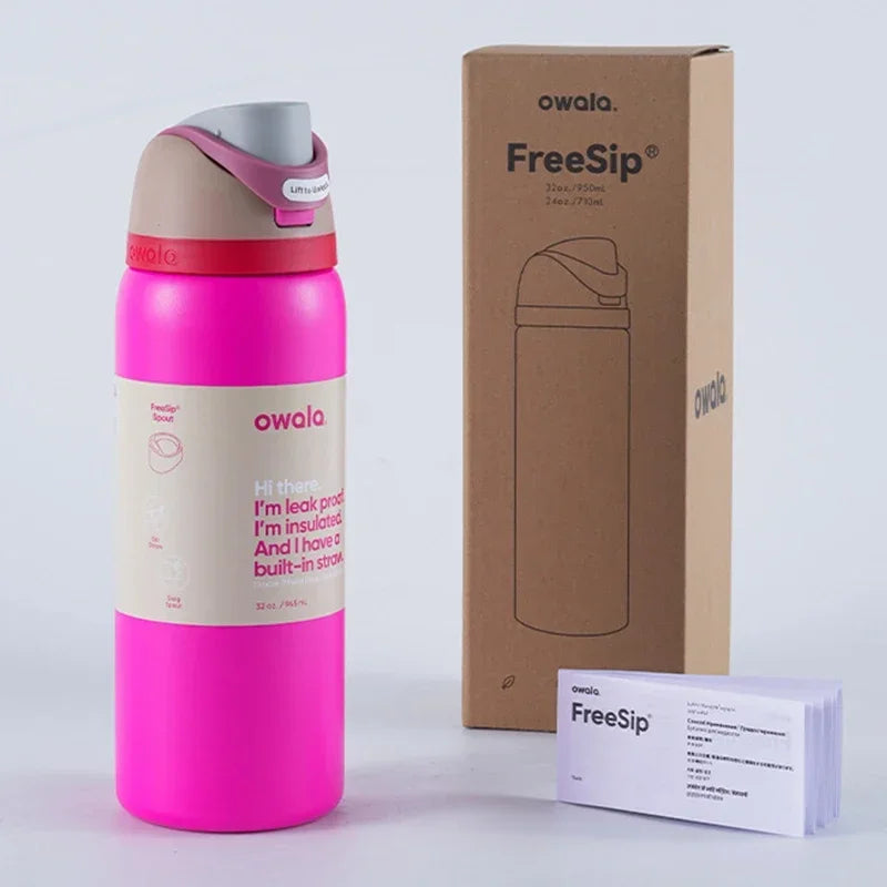 Owala Vacuum Flask & Thermos Water Bottle – Stainless Steel Thermal Mug for Cold & Hot Coffee Drinkware