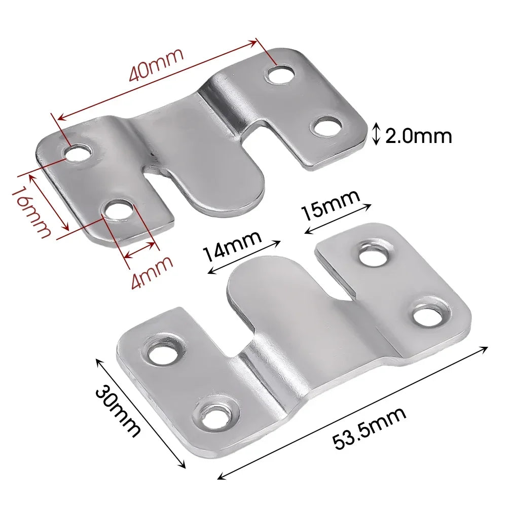 1-10 Set Stainless Steel Picture Frame Hooks | Wall Hanger Flush Mount Hanging Bracket Connector for Furniture