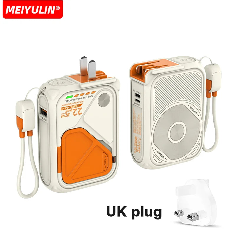 Magnetic Wireless Power Bank 20000mAh - Large Capacity Fast Charger with AC Plug, External Spare Battery for iPhone