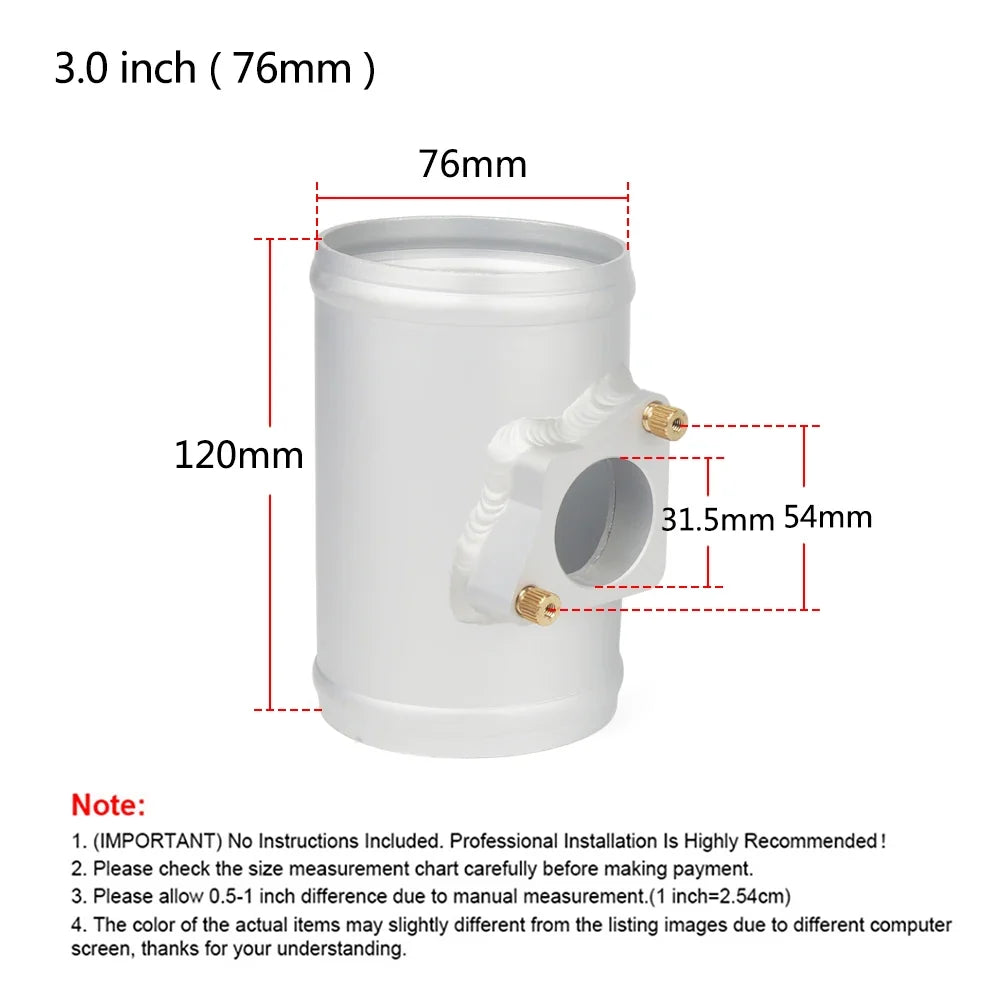 Air Flow Sensor Adapter - 51mm/63mm/76mm Intake Meter Mount for Toyota, Mazda, Subaru & Suzuki