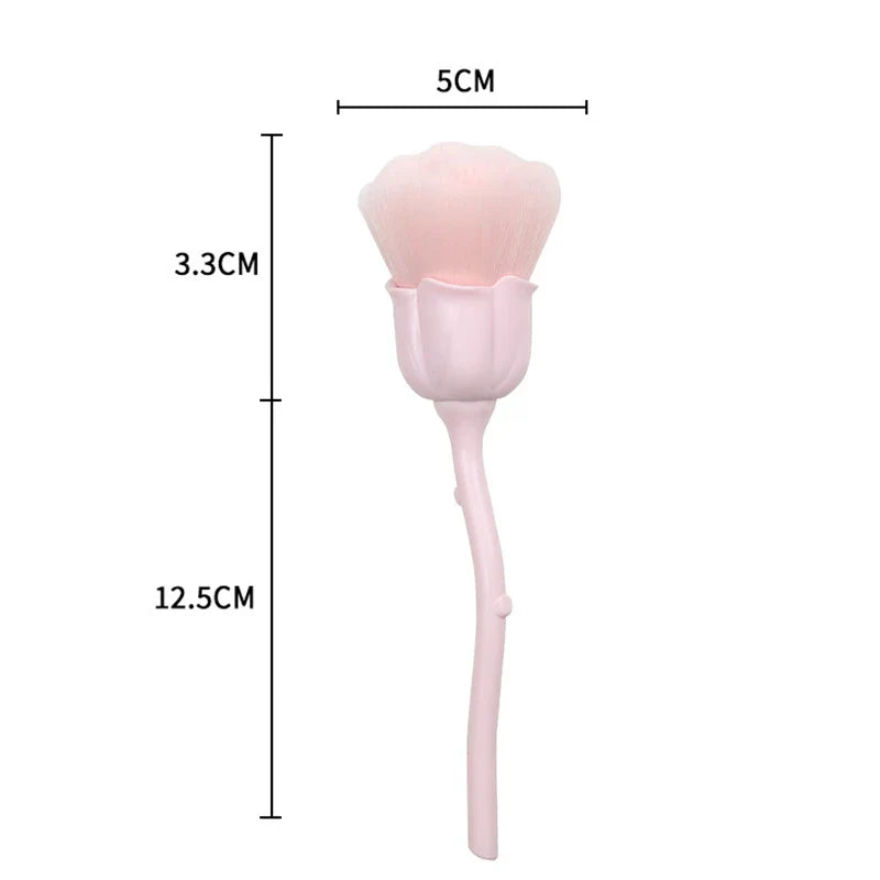 Rose Nail Dust Brush - Soft Manicure & Nail Art Cleaning Brush