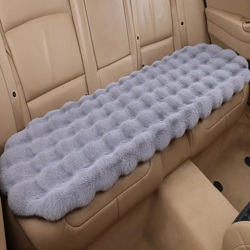 Winter Plush Car Seat Covers – Ultra-Soft Rabbit Fur Cushion Pads for Warmth, Universal Fit Auto Chair Protectors
