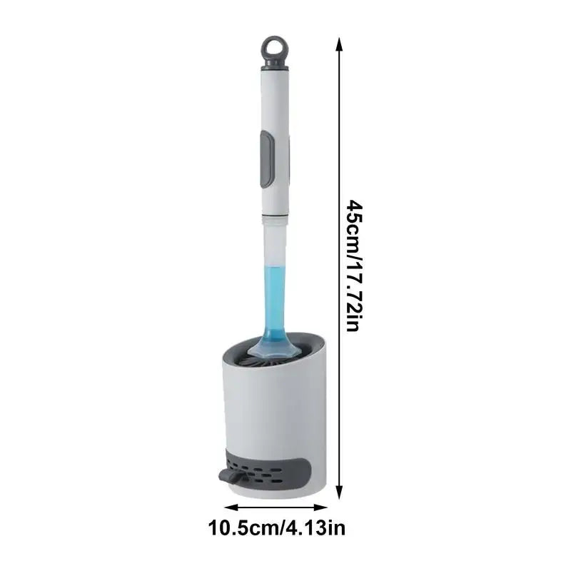 Silicone Toilet Brush with Gel Dispenser – Wall-Mounted, No-Slip Long Handle for Bathroom Cleaning
