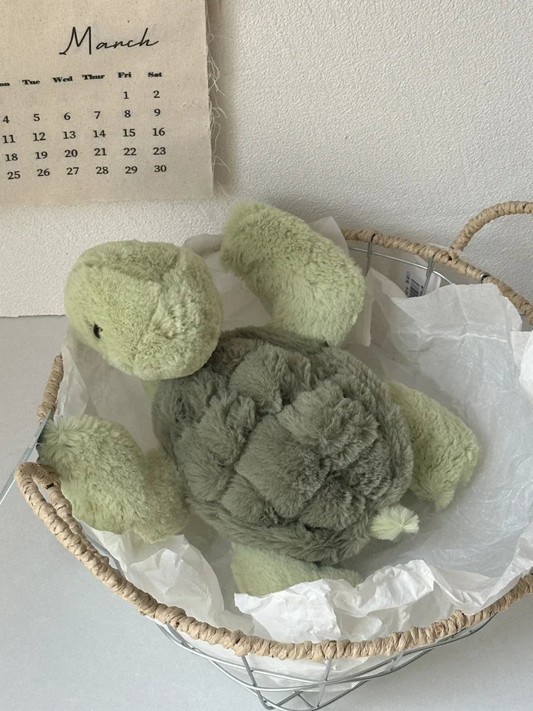 Kids’ Cute Super Green Stuffed Turtle Plush Toy – Soft Animal Gift, 28/35/40CM
