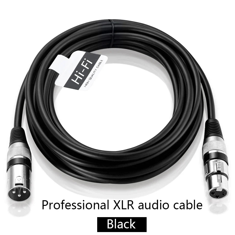 Professional XLR Male to Female Microphone Extension Cable – Balanced 3-Pin Audio Line for Recording, Mixer & Speakers