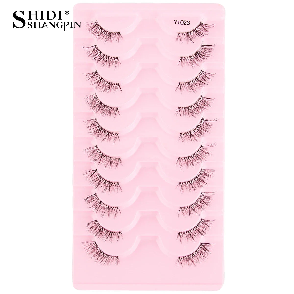 SHIDISHANGPIN 5/10 Pairs Cat Eye False Lashes – 3D Mink Half Lashes, Eyelash Extensions for Natural Makeup, Faux Cils Maquiagem