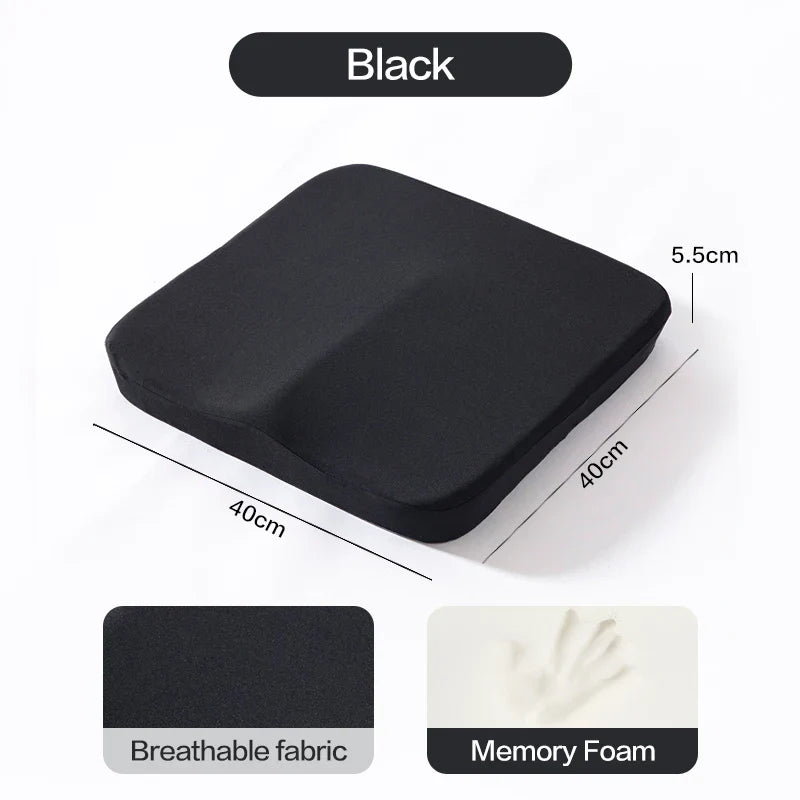 Ergonomic Memory Foam Seat Cushion – Tailbone & Hemorrhoid Relief, Office Chair & Car Pillow