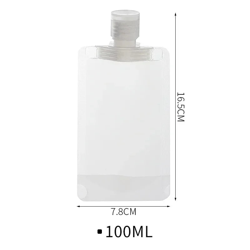 5pcs Travel Refillable Squeeze Bags — Empty Lotion, Shampoo, Conditioner & Cosmetic Storage Pouches for Toiletries