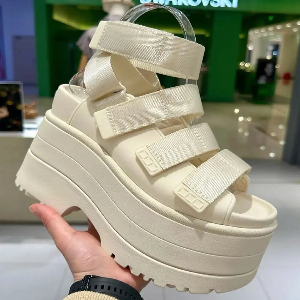 Women’s 11CM High Platform Sandals – Summer Hidden Heel Casual Mules & Beach Slippers