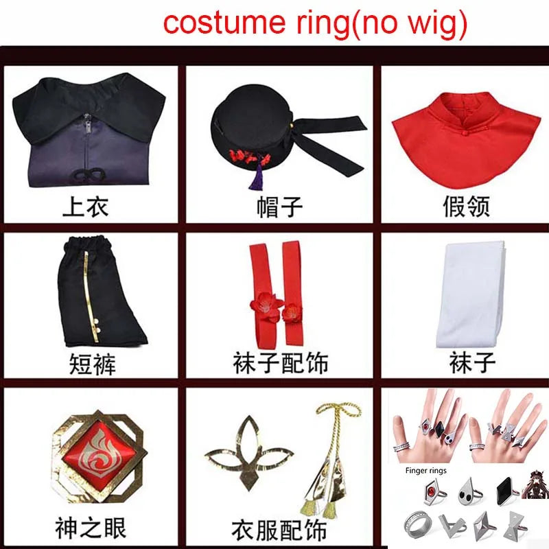 Hu Tao Cosplay Costume for Women — Anime Halloween Outfit, Adult Hu Tao Dress & Accessories