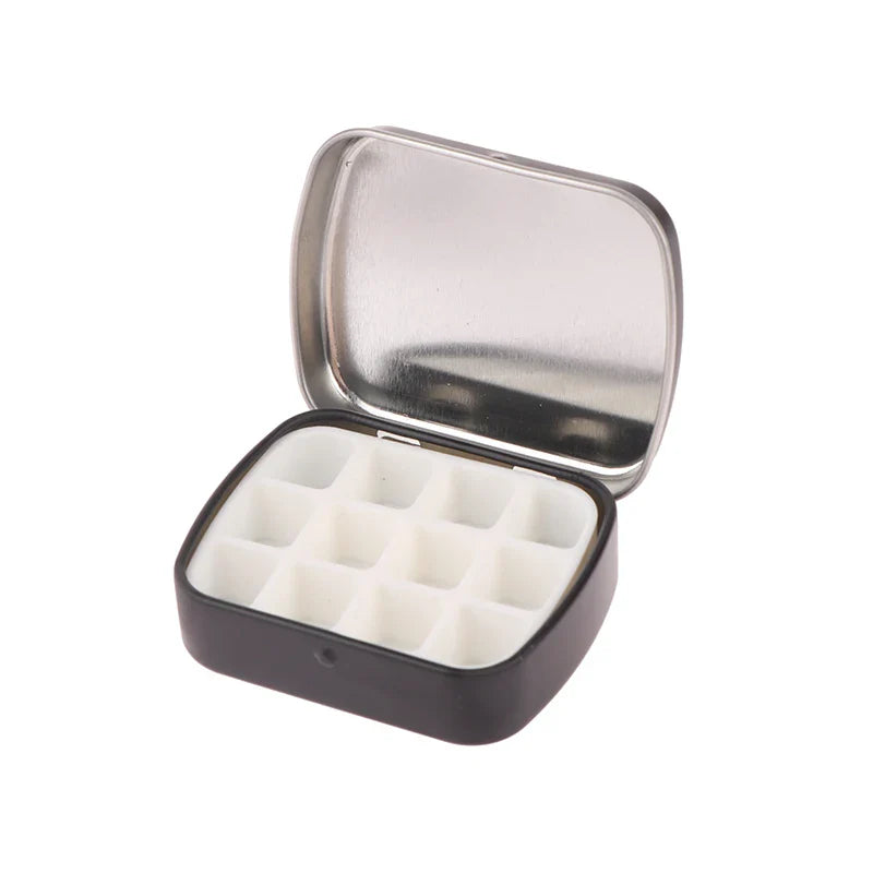 Portable Empty Watercolor Tin Box – 12/24 Grid Mini Paint Palette for Travel Painting & Art Supplies