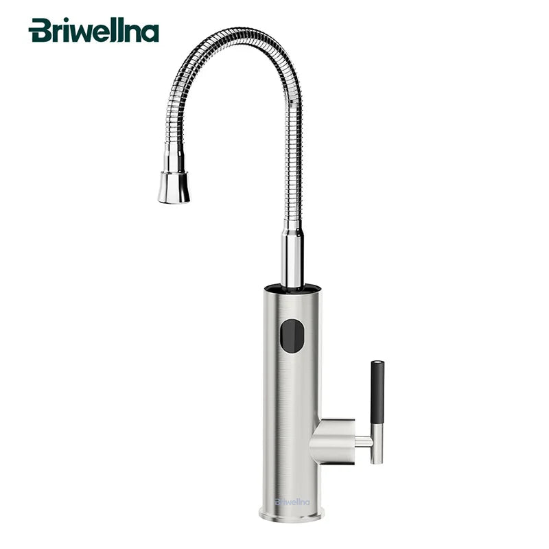 Briwellna 220V Electric Faucet – Instant Water Heater Tap with Universal Spout, Stainless Steel Geyser