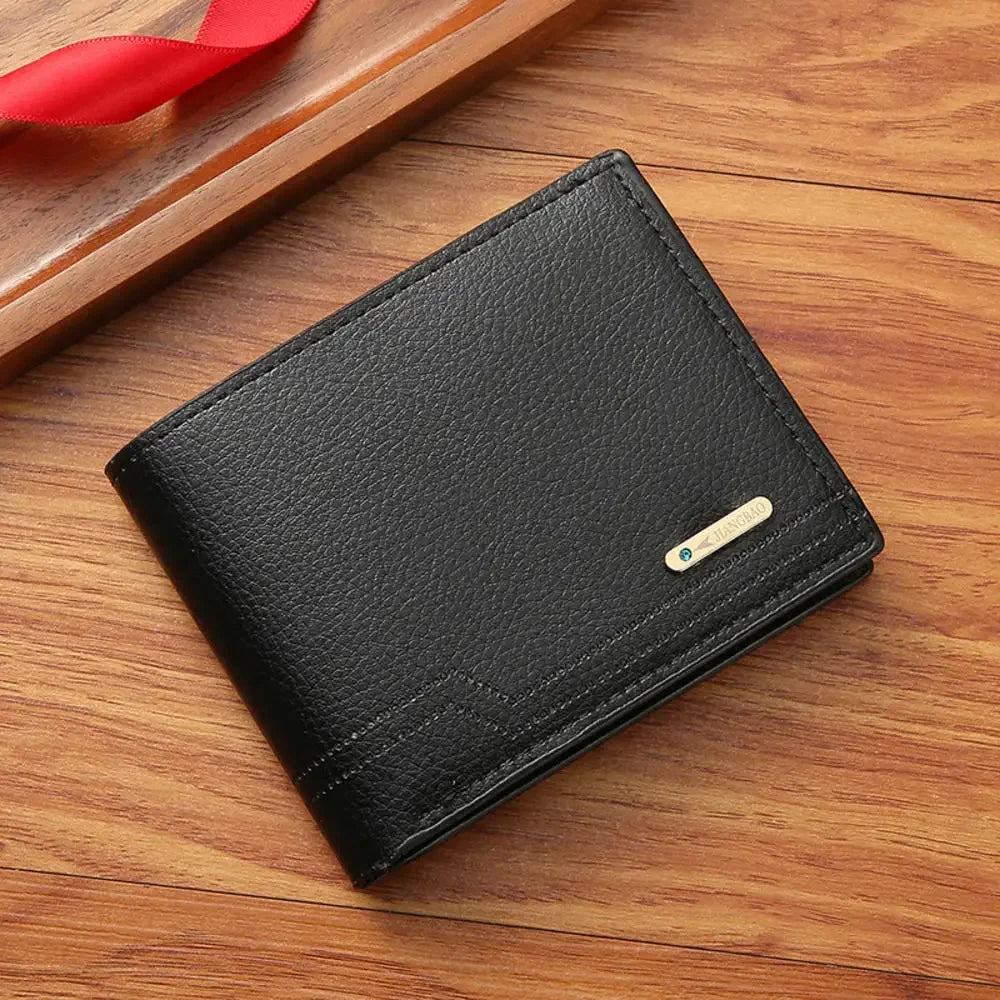 Men's Soft Leather Short Bifold Wallet with Credit Card & ID Holder – Business Billfold