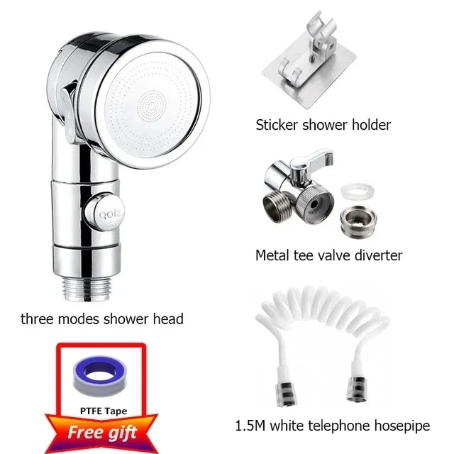 New Handheld Faucet Diverter Valve Set – Adjustable Shower Head Adapter for Home Bathroom & Kitchen Faucets
