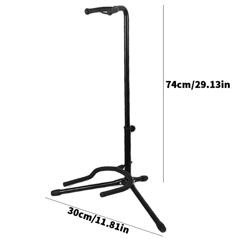 Vertical Foldable Guitar Stand — Adjustable Instrument Display for Ukulele, Bass, Classical & Electric Guitars