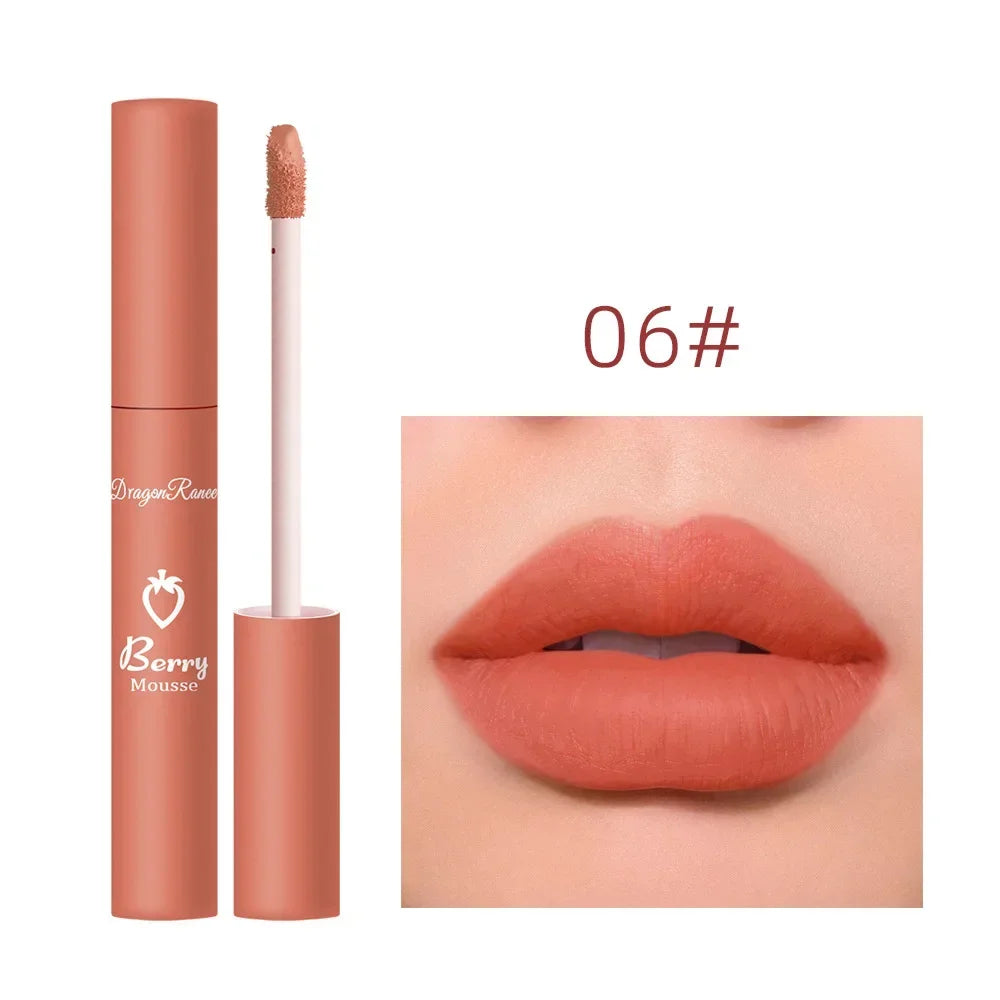 Nude Matte Lip Gloss - 12 Colors Long-Lasting Velvet Waterproof Non-Fade Non-Stick Lipstick for Women’s Makeup