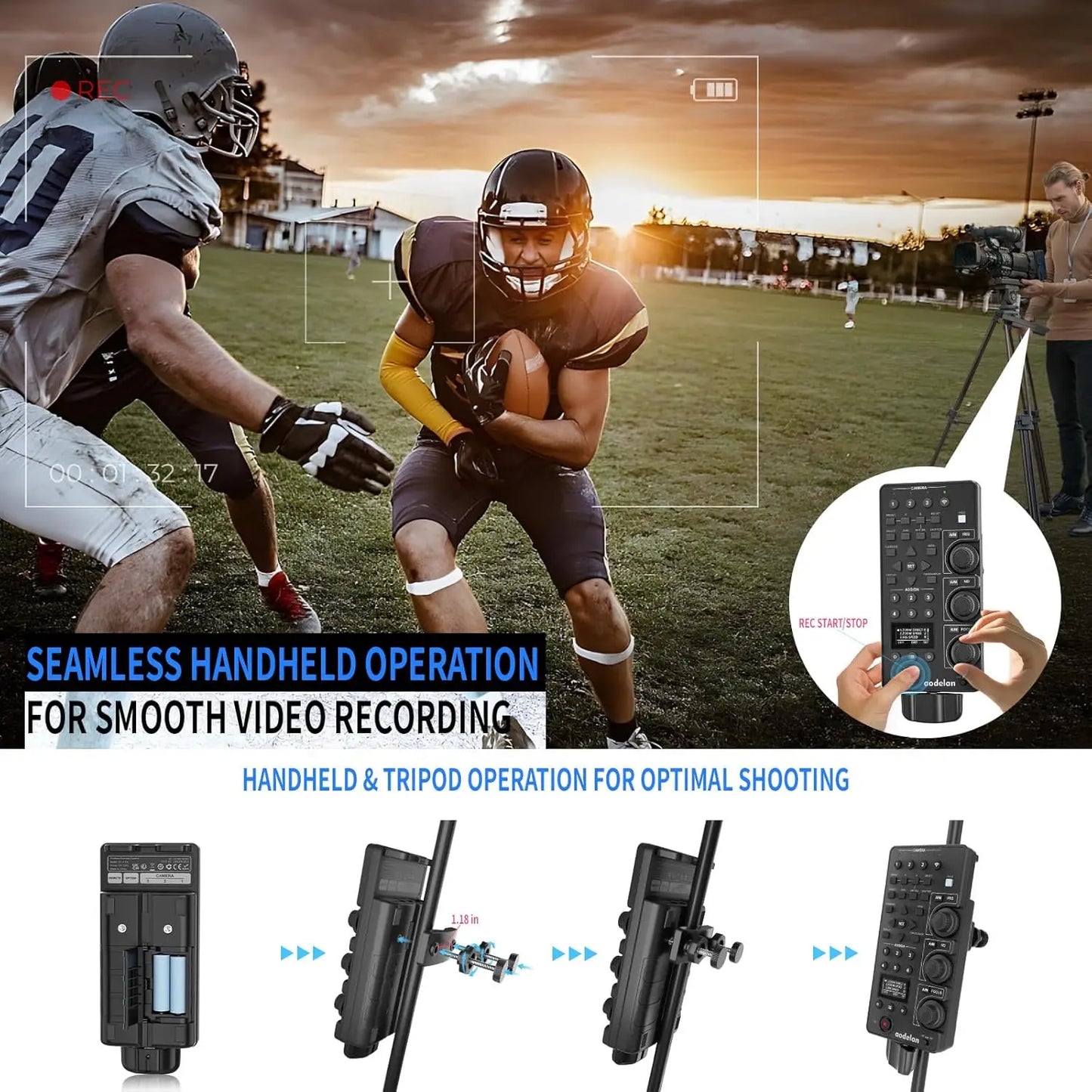 ZC-4 LANC Zoom Controller for Sony Camcorders - Professional Video Remote for Zoom, Focus, Iris, Recording, ND & White Balance Control