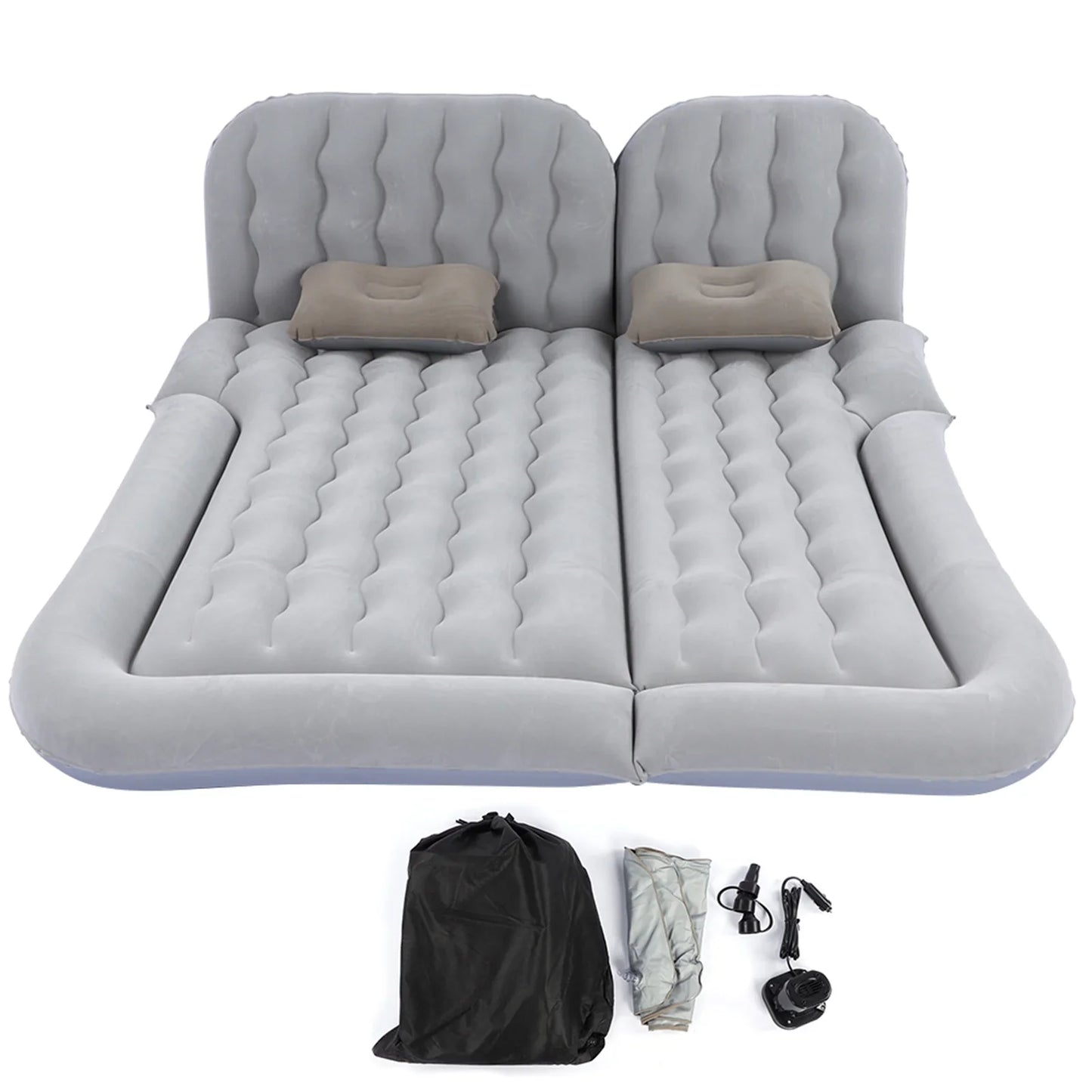 2-in-1 Car Travel Bed Inflatable Mattress β Soft PVC Flocking Sleeping Cushion for Car & SUV