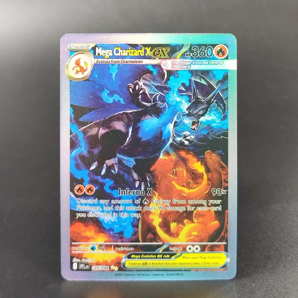 2025 Pokémon English Collection Cards Set – MEGA Dragonite, Charizard, Lucario & Gardevoir EX Anime Trading Cards Gift Toys