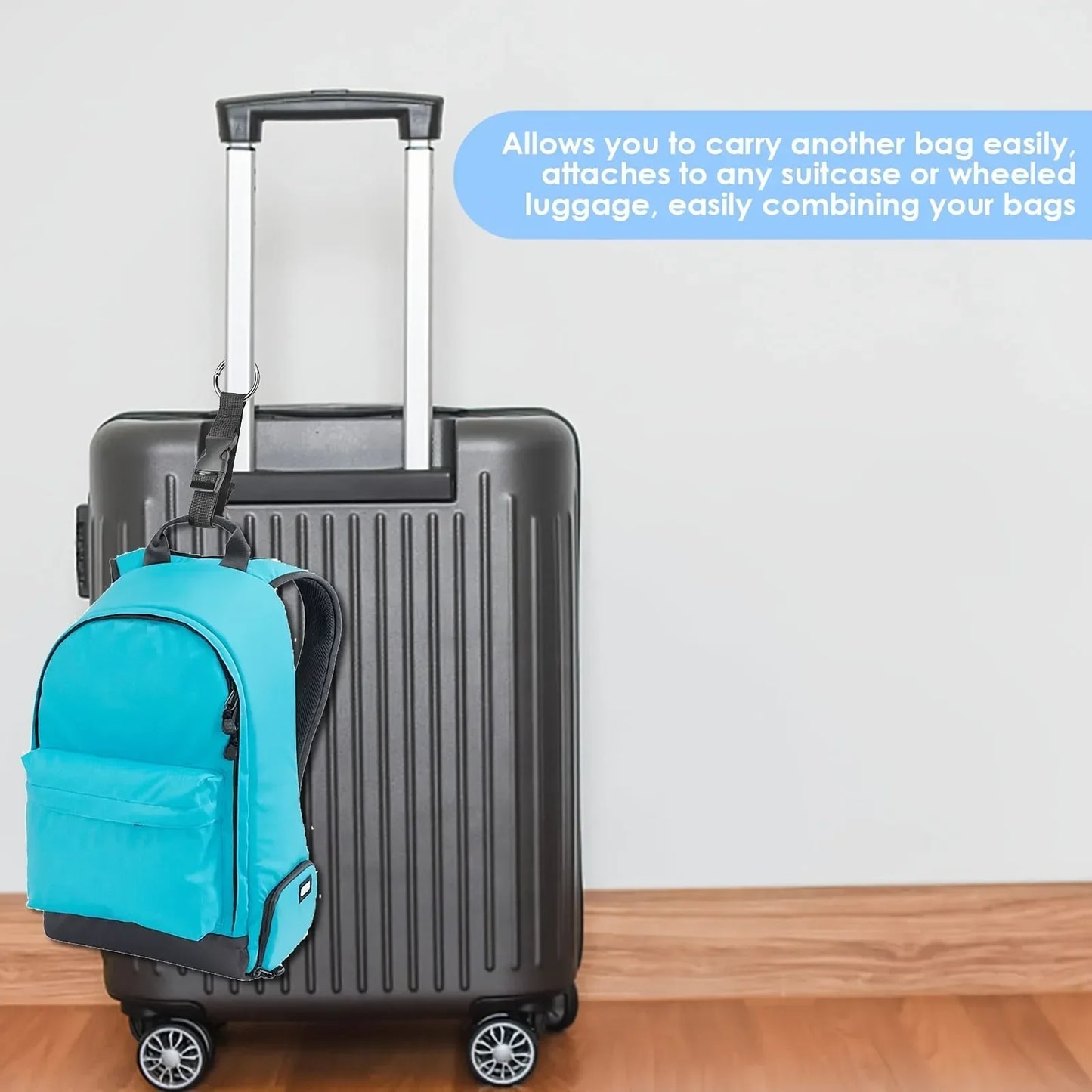 Convenient Travel Luggage Fixed Strap with Release Buckle - Portable Add-A-Bag Belt for Backpacks, Jackets, and More