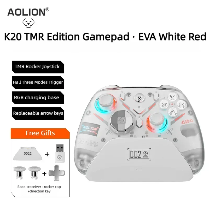 Aolion K10 RGB Wireless Gaming Controller – Gamepad with Charging Dock, Hall Effect Joystick & Trigger for Nintendo Switch 2/PC/Phone
