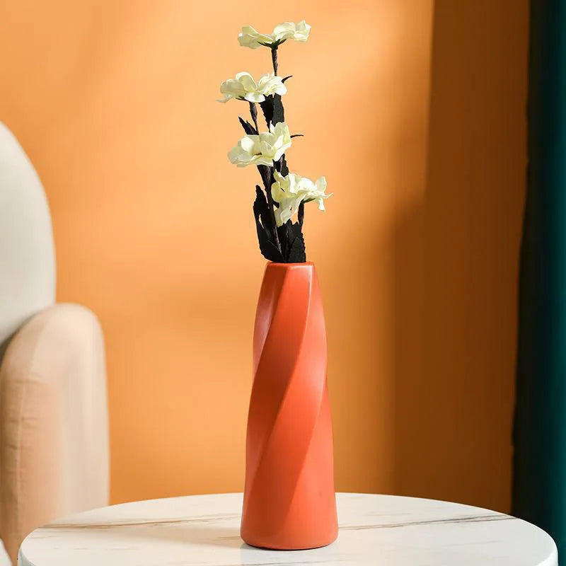 Minimalist Living Room Flower Vase - Light Luxury Decorative Vase for Dining Table, Home Decor & Dried Flower Arrangement Bottle