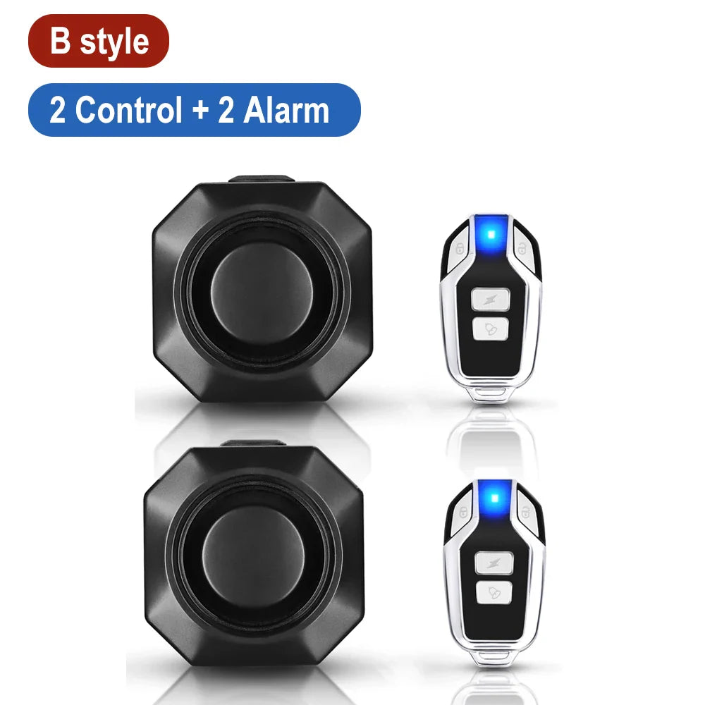 ELECTOP Wireless Bicycle Alarm & Taillight – Waterproof Vibration Anti-Theft Burglar Alarm with Remote Control Brake Sensing Safety Light for Bike & Motorcycle