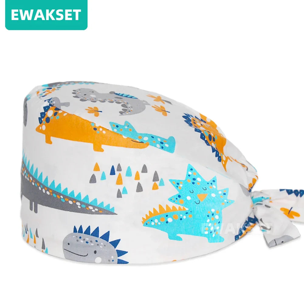 Unisex Soft Scrub Cap – Cartoon Print Surgical Hat for Men and Women, Operating Room Nursing Accessories