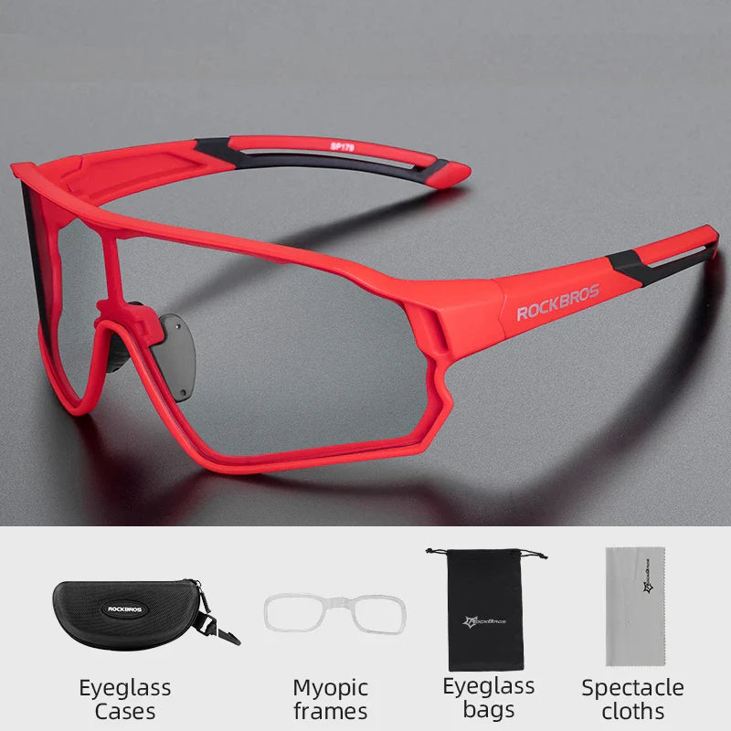 ROCKBROS MTB/Road Bike Glasses – UV400 Polarized Photochromic Cycling Eyewear