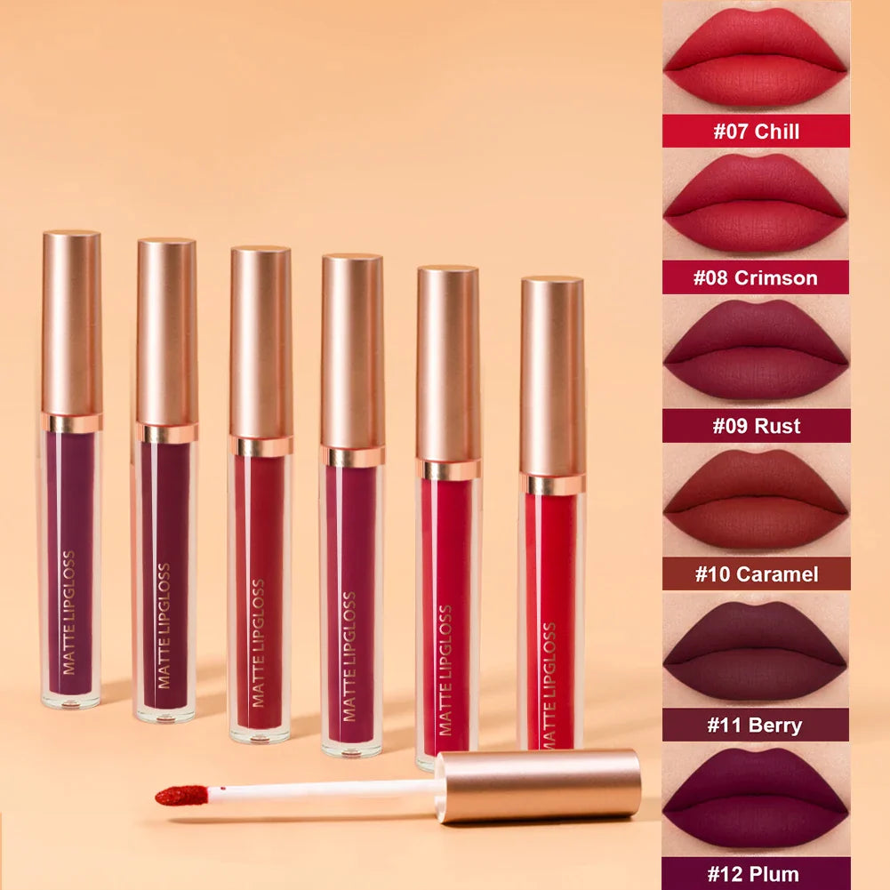 Matte Lip Gloss Set – AB Two-Pack Red Lip Gloss, Long-Lasting & Non-Staining