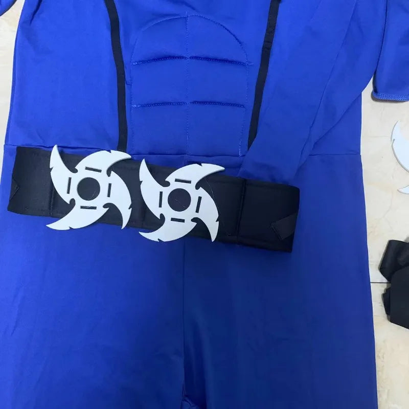 Boy Blue Ninja Cosplay Costume – Halloween Samurai Warrior Outfit, Game Character Clothes, Children's Performance Dress Up