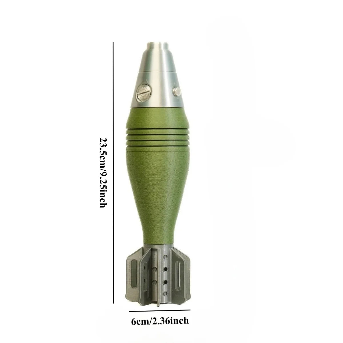 M2 60mm Mortar Shell Model – 3D Printed Realistic Non-Functional Military Replica for Home & Office Decor