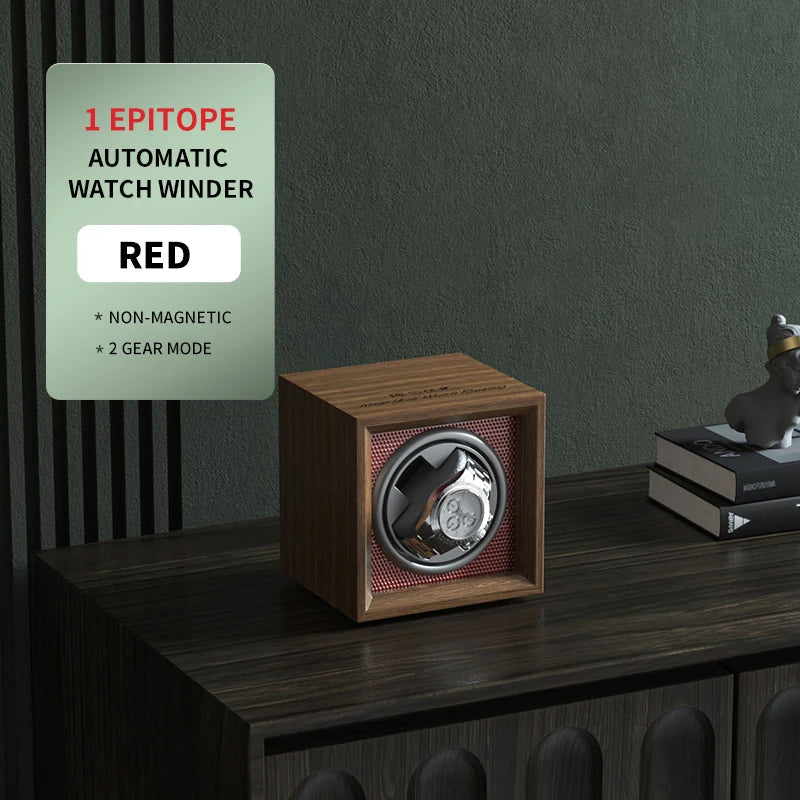 IBBETON Luxury Wood Watch Winder – 1 Slot High-End Automatic Watch Box with Mabuchi Motor & Storage Cabinet