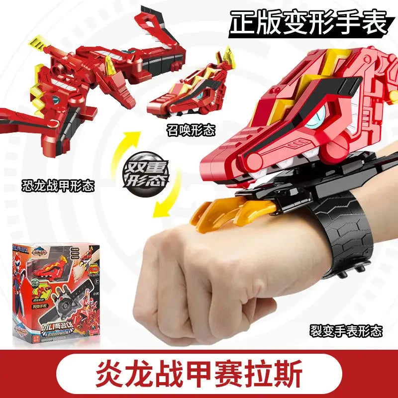 Genuine Mini Secret Service Watch Toy โ Boy's Mecha Deformation Robot & Super Dinosaur Power