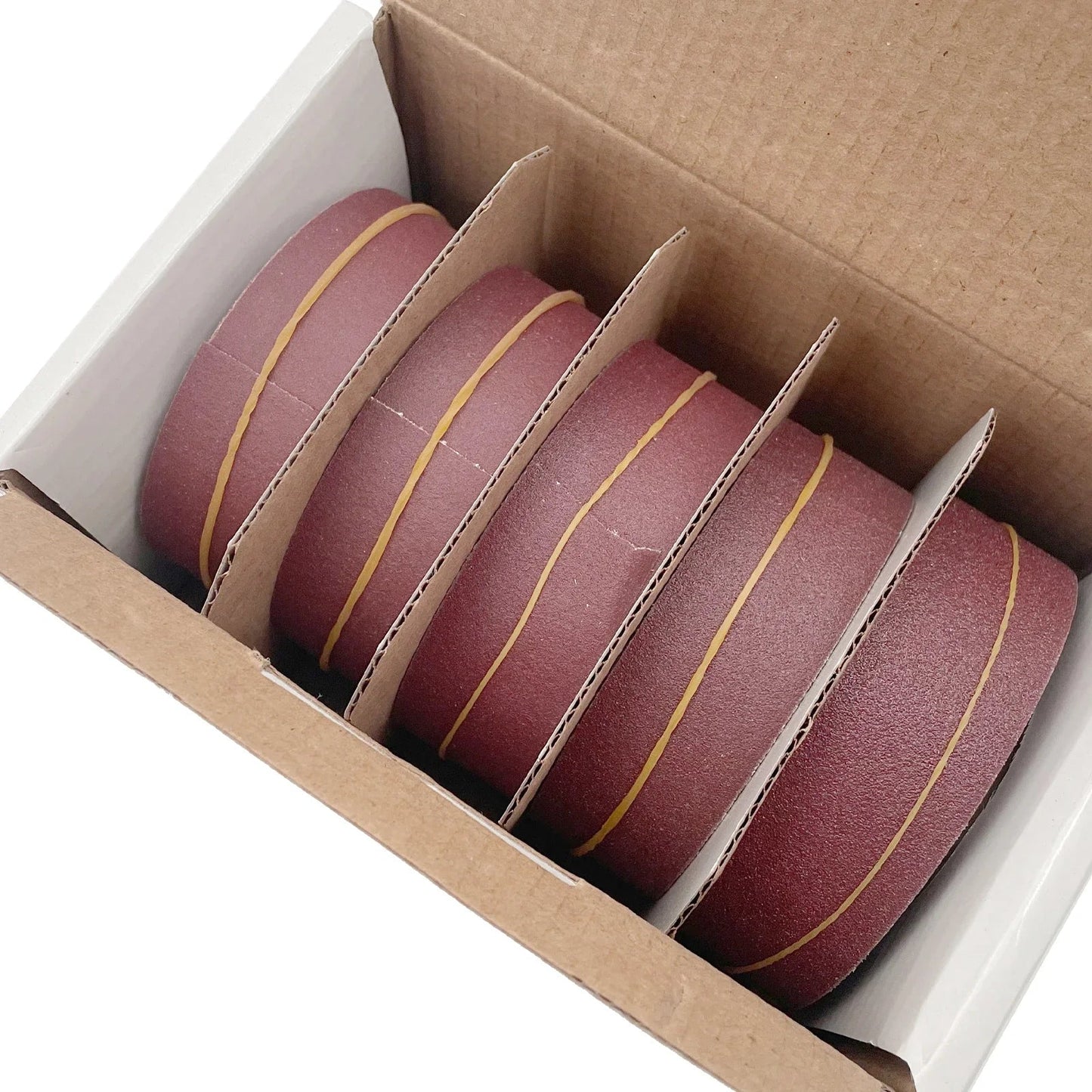 5 Roll Grits Sandpaper Pack: Dry Grinding Emery Sanding Belt Abrasive Paper with Dispenser Cloth
