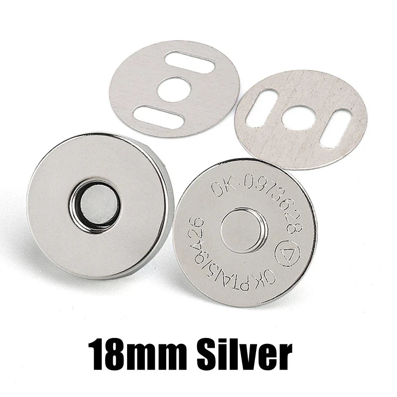 10 Pcs Magnetic Snap Fasteners 14β18MM β Clasps & Buttons for Handbags, Purses, Wallets & Craft Bag Accessories