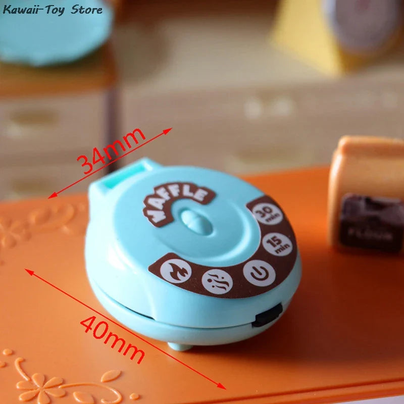 1Set Electric Oven for Barbies: Miniature 1/6 Scale Dollhouse Kitchen Furniture Decoration - Includes Mini Bread Maker and Accessories