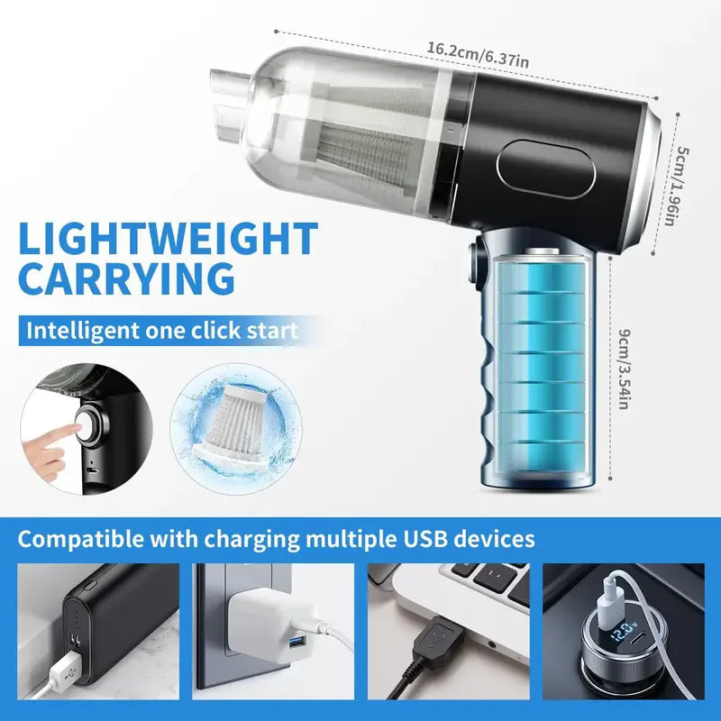 Portable Small Vacuum Cleaner β Handheld, Multi-Purpose for Vehicles and Household, Compact Car Vacuum Pump