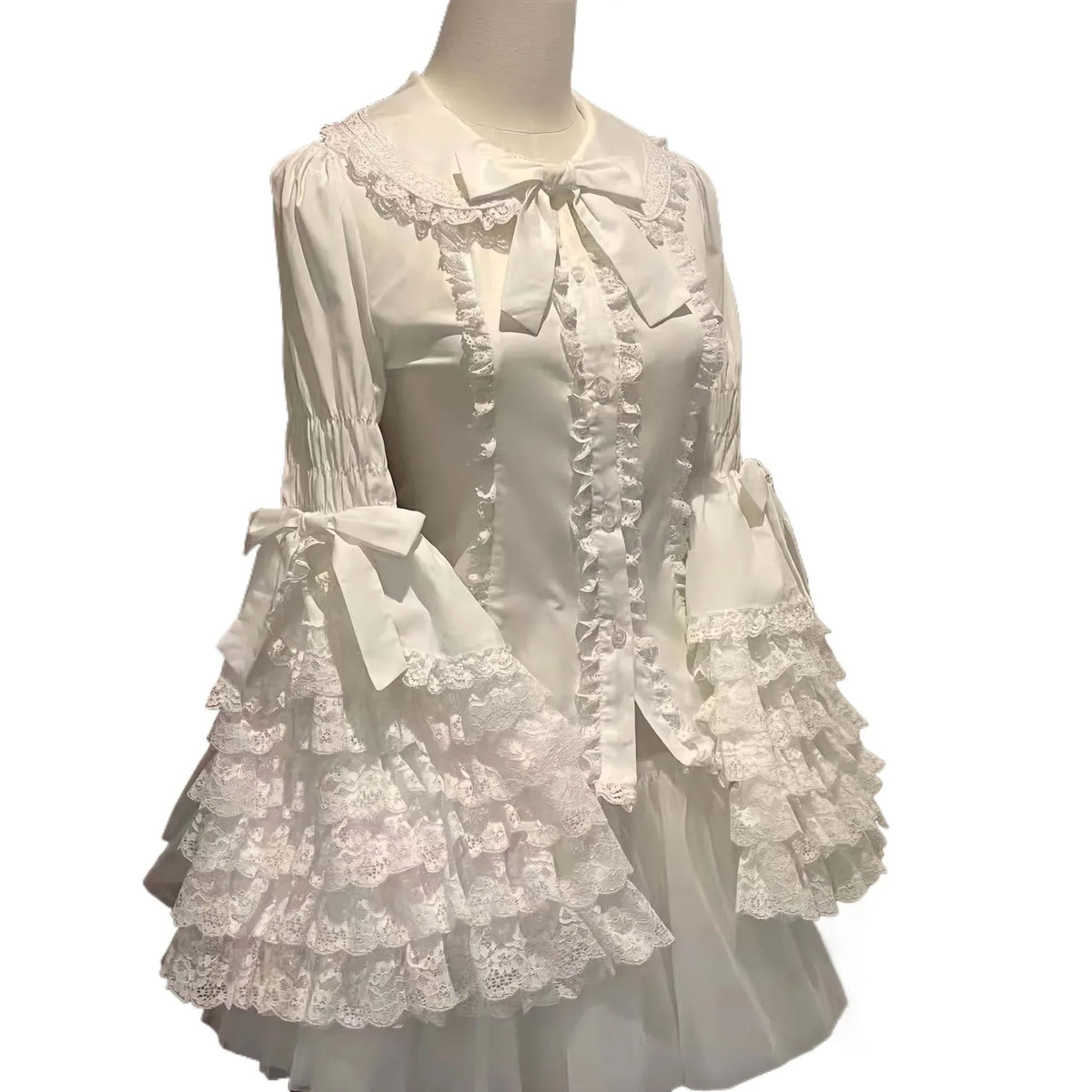 Lolita Princess Lace Sleeve Shirt - Long-Sleeve Kawaii Summer Inner Top for Women