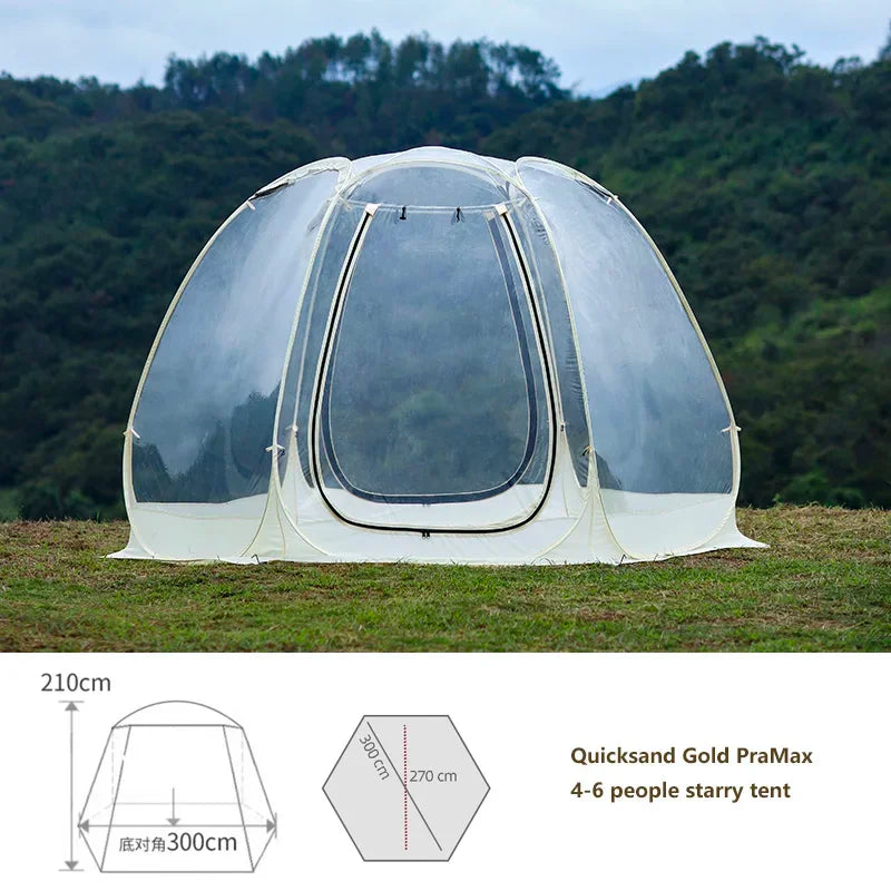 Camping Star Transparent Folding Tent – 4-8 Person Portable Spherical Tent, Rain/Windproof, Quick Opening for Outdoor Use