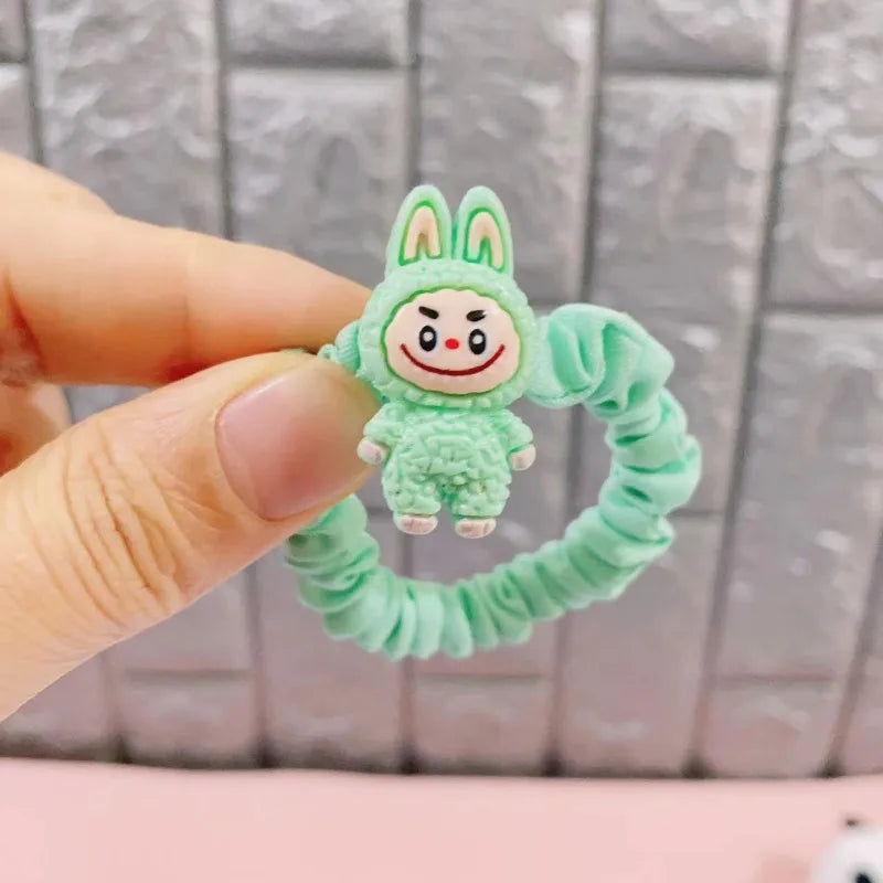 5PCS Labubu Hair Ties – Cute Cartoon Elastic Scrunchies for Women & Girls, Ponytail Holders Hair Accessories Gift Set