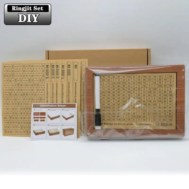 Handmade Natural Wooden Piggy Bank โ Decorative Money Box with Savings Counter for Kids & Adults