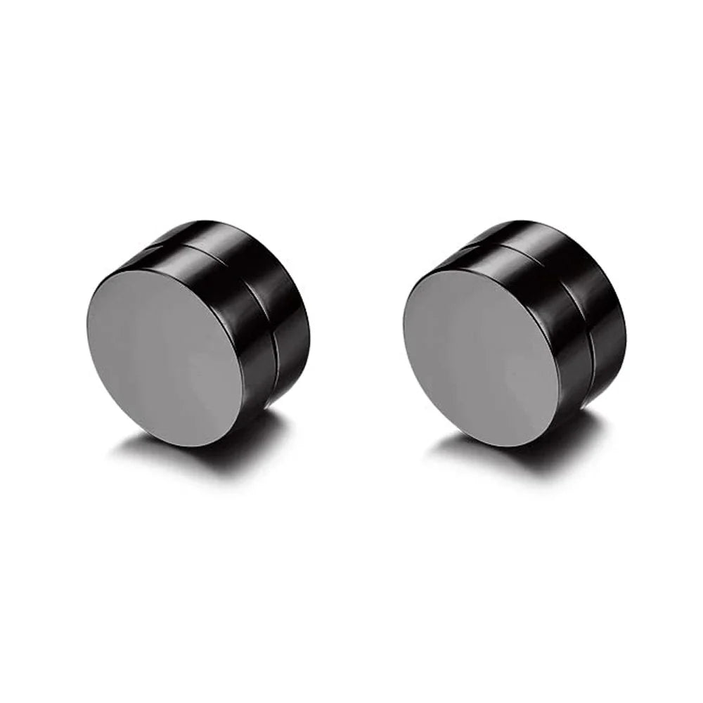 Magnetic Cubic Zirconia Clip-On Earrings Set – Non-Pierced Fake Stud, Cross Dangle & Hoop Styles for Men & Women