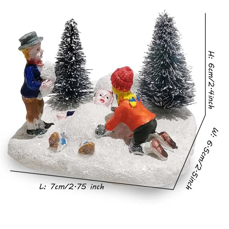 Christmas Village Set Accessories – Collectible Figurines for Kids, Home, Fireplace & Holiday Decoration