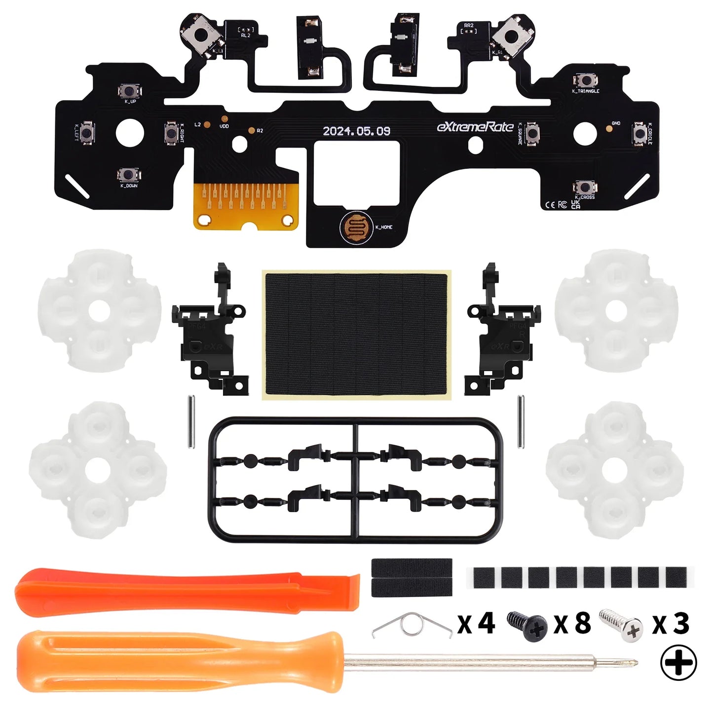 eXtremeRate Whole Clicky Kit V2 for PS5 – Shoulder, Face, D-Pad Buttons & Micro Switch Hair Trigger Upgrade