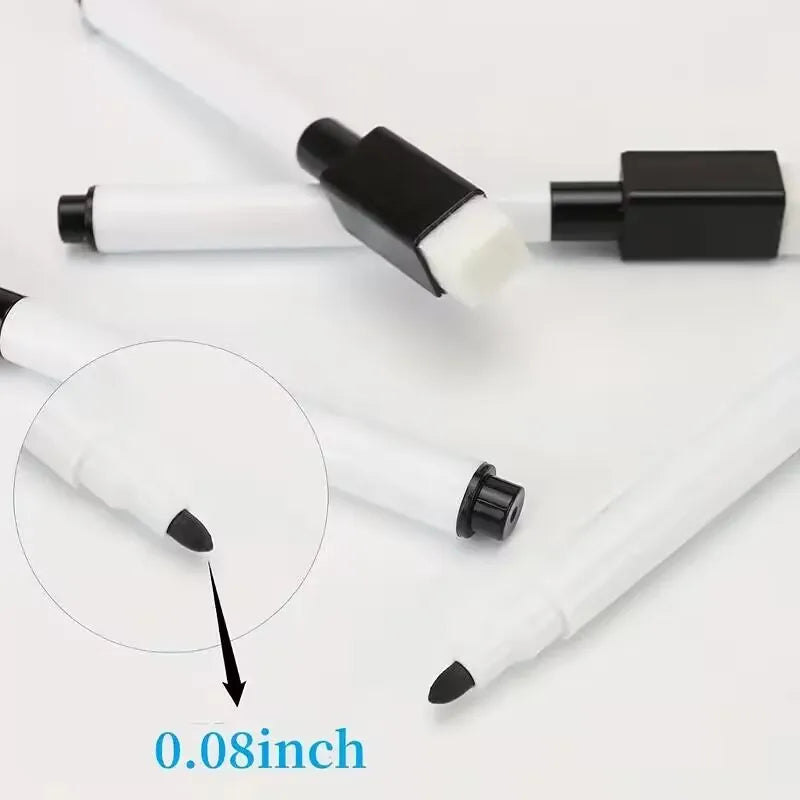 25Pcs Mini Black Dry Erase Markers with Eraser Cap β Whiteboard Markers for Office & School Supplies