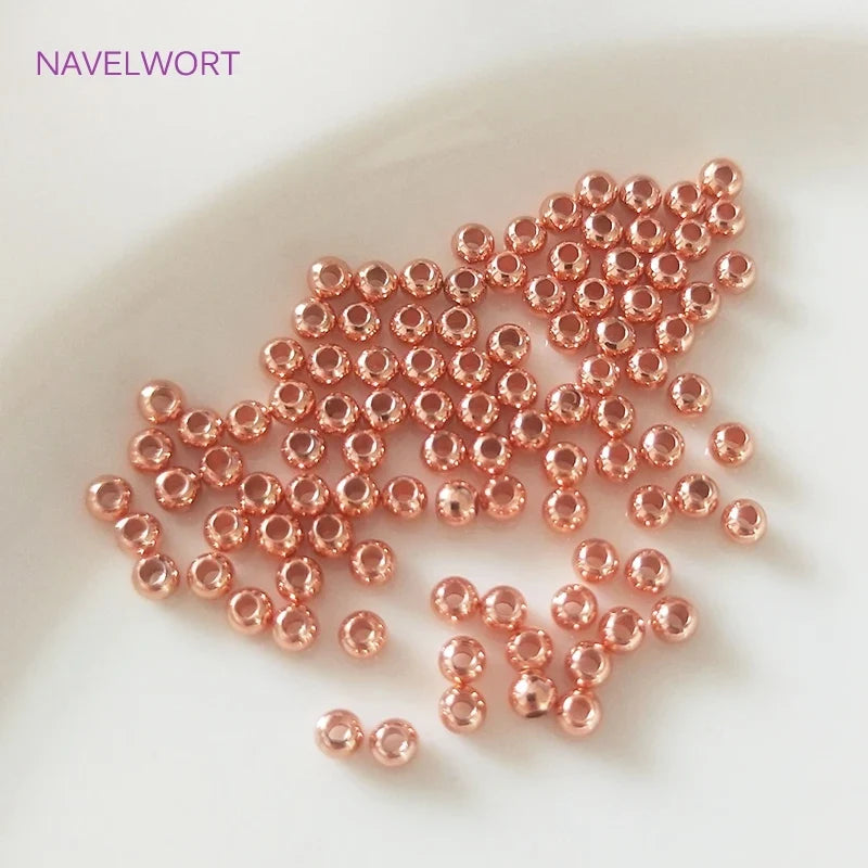 Gold Plated Spacer Beads - 2mm-6mm Round Jewelry Making Supplies for DIY Beaded Accessories