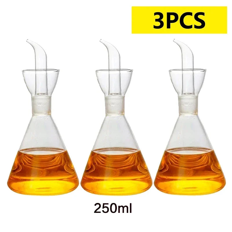 High Borosilicate Glass Oil & Vinegar Pot – Leak-Proof Kitchen Seasoning Bottle