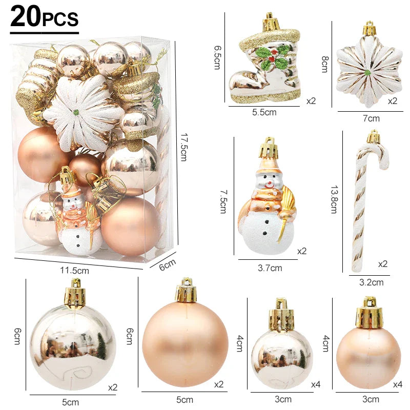 Red Christmas Tree Ball & Candy Cane Ornament Set – Large Hanging Pendants for Holiday Home Decor 2024